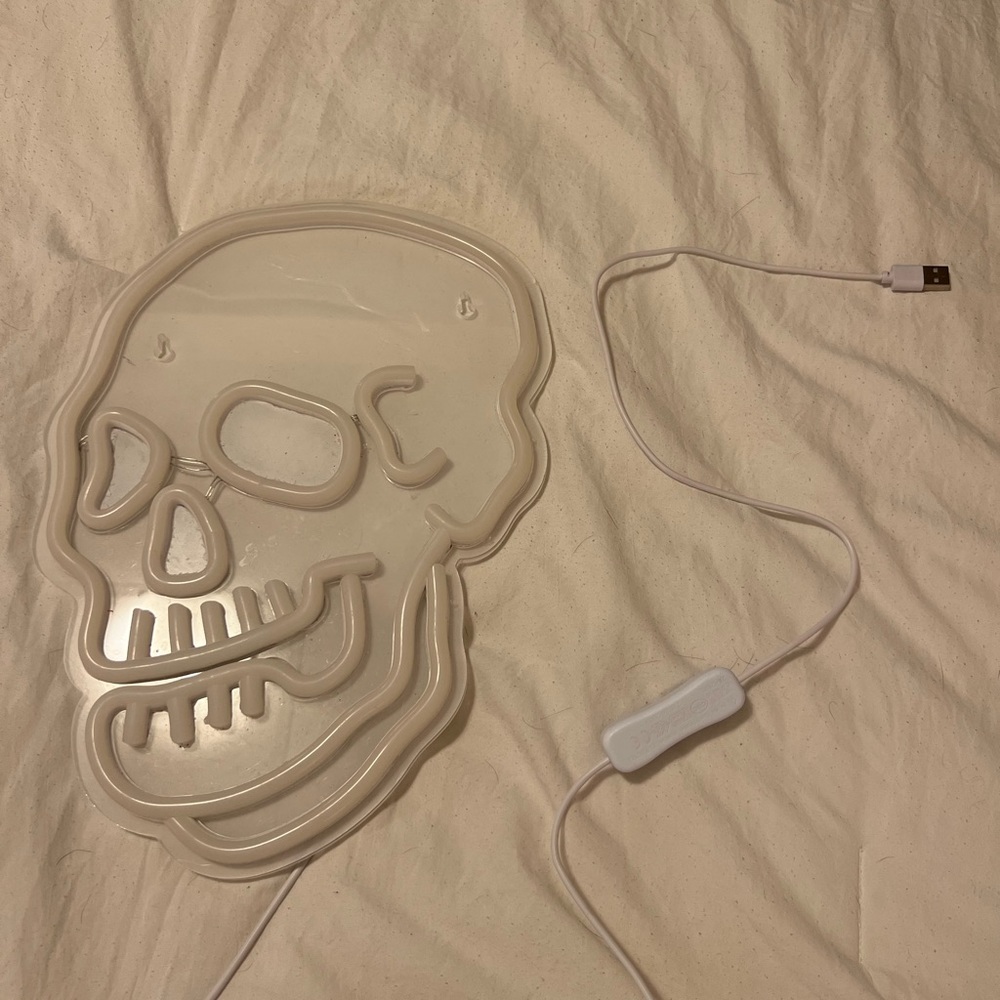 Pink light up LED skull — wall decor